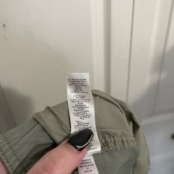 Chico's Womens Green Elastic Waist Pockets Convertible High Rise Pants Large/12 - Picture 8 of 10